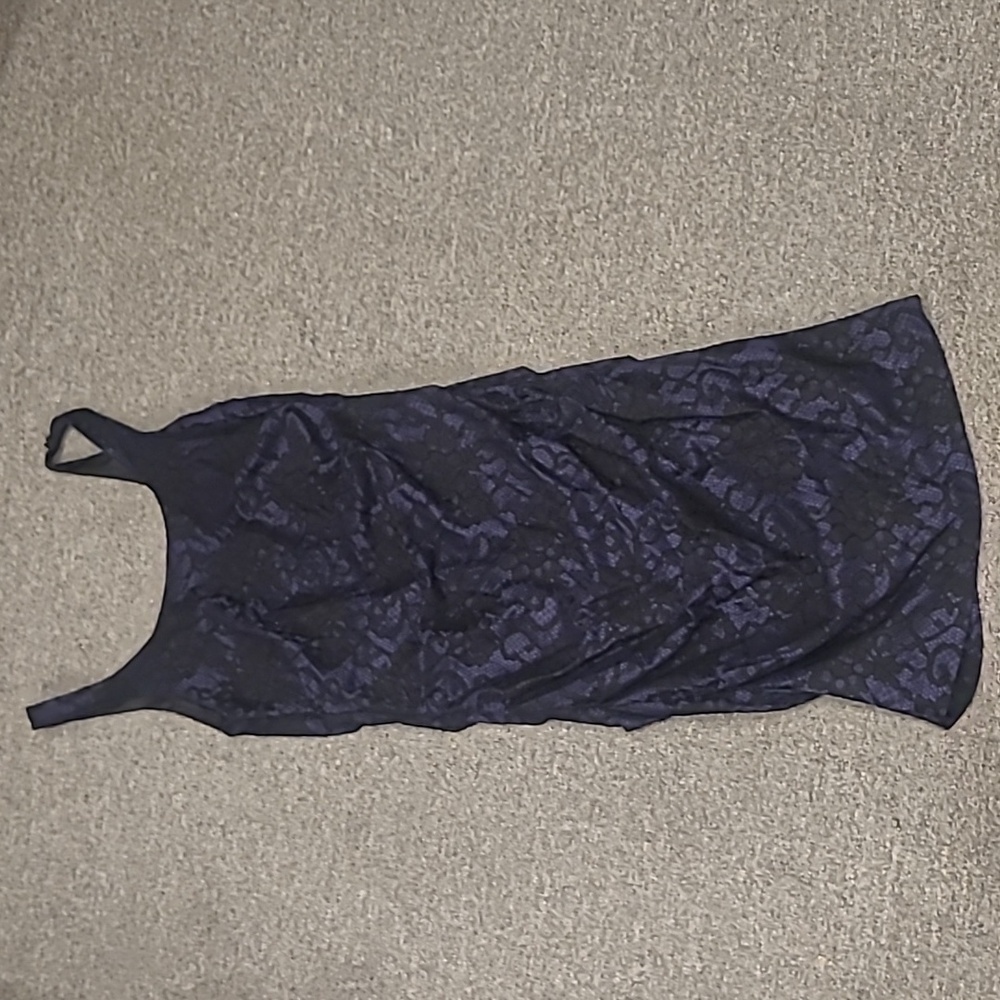 Black and purple ruched formal dress size lg